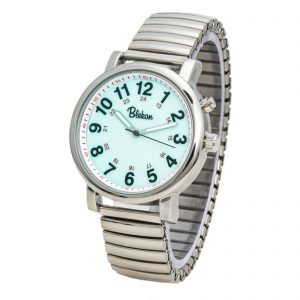 Blekon Original Nurse Watch - Silver Stretch Band, Easy Read Dial, Water Resistant Watch
