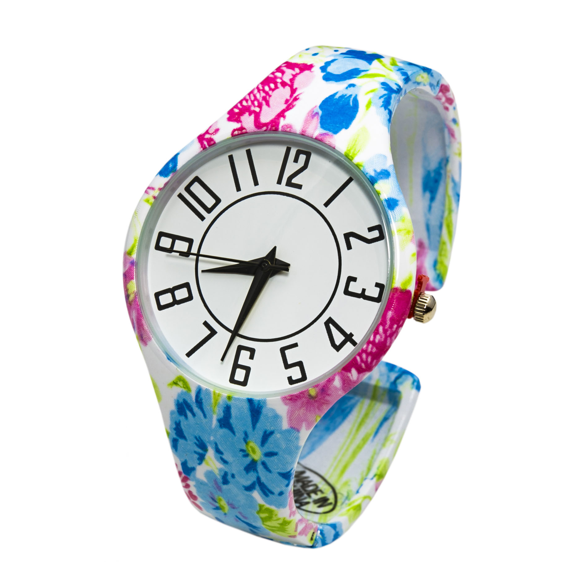 Blekon Collections Analog Quartz Women's Floral Design 36mm Case Metal Cuff  Bangle Watch
