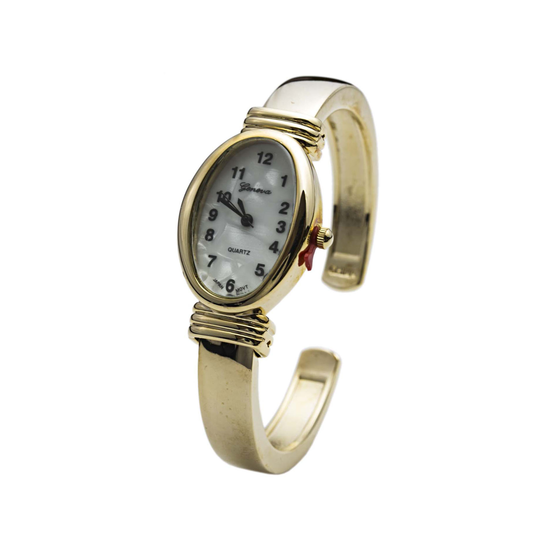 Blekon Collection Japanese Quartz Womens 22mm Oval Case Casual Classic  Design Cuff Bangle Watch