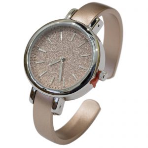 Blekon Collections Japanese Quartz Women's 33mm Case Sparkly Dial Solid Metal Cuff Watch