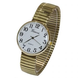 LADIES LARGE NUMBER ELEGANT DIAL FACE STRETCH BAND WATCH